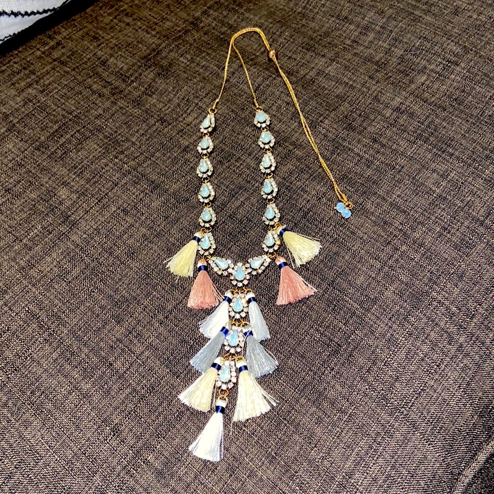 Gold Tone Multi Tassel Pendant Necklace 21" - Picture 1 of 4